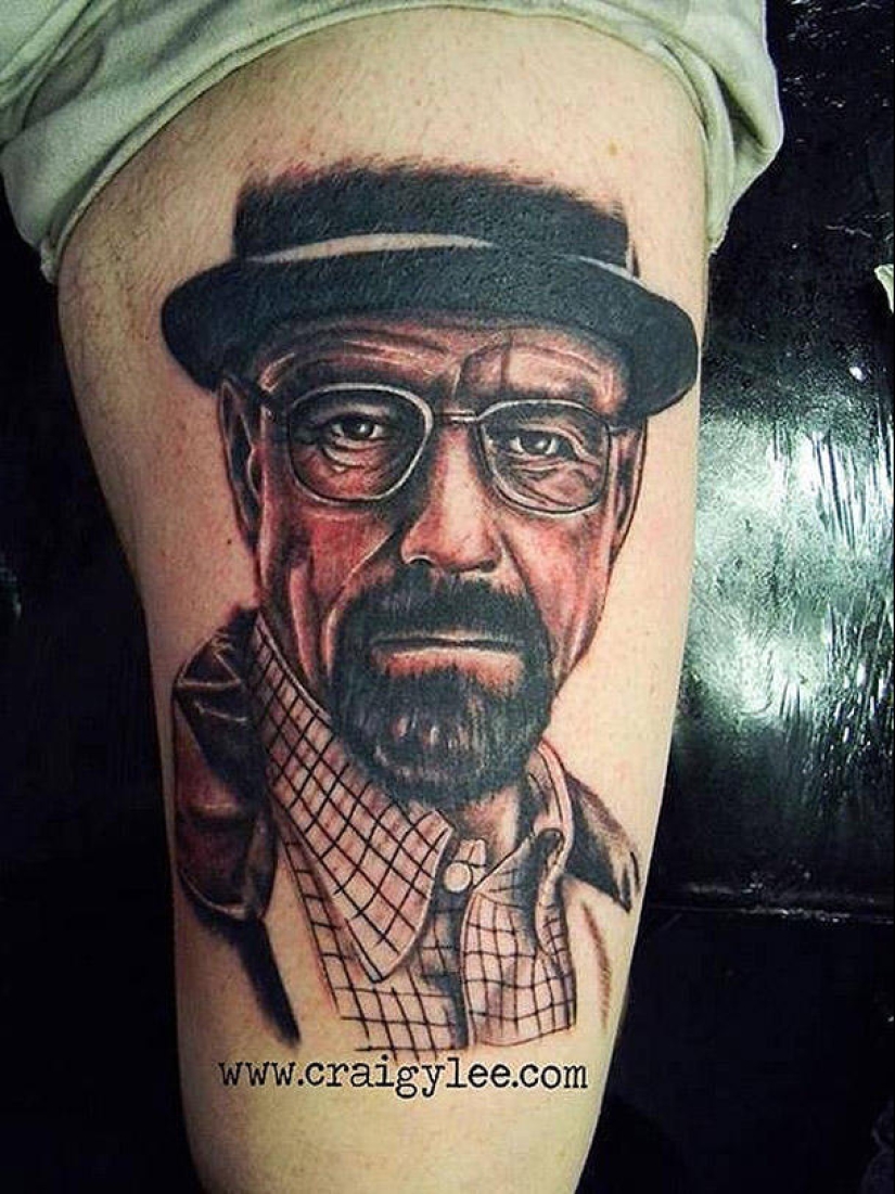 Incredibly realistic Walter White tattoos