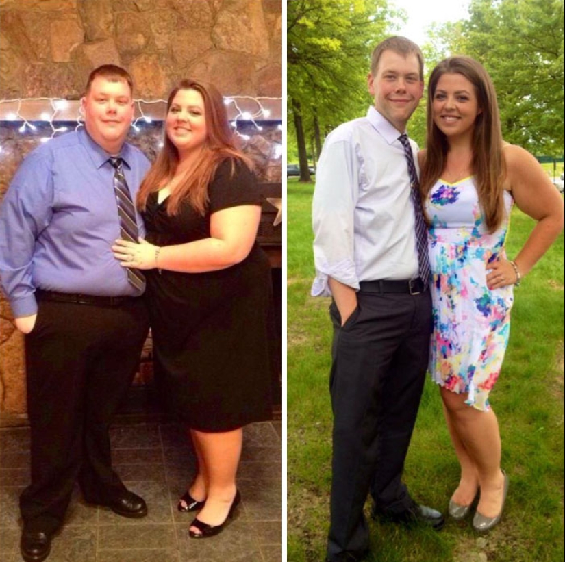 Inspiring photos of couples before and after losing weight together