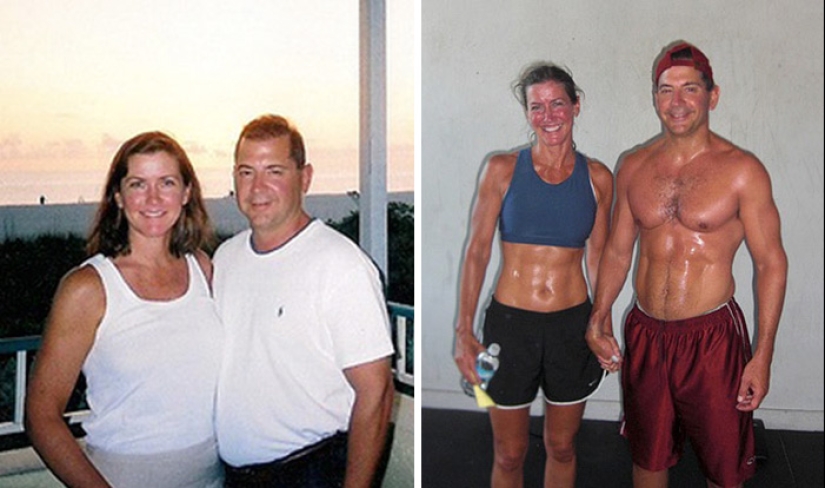 Inspiring photos of couples before and after losing weight together