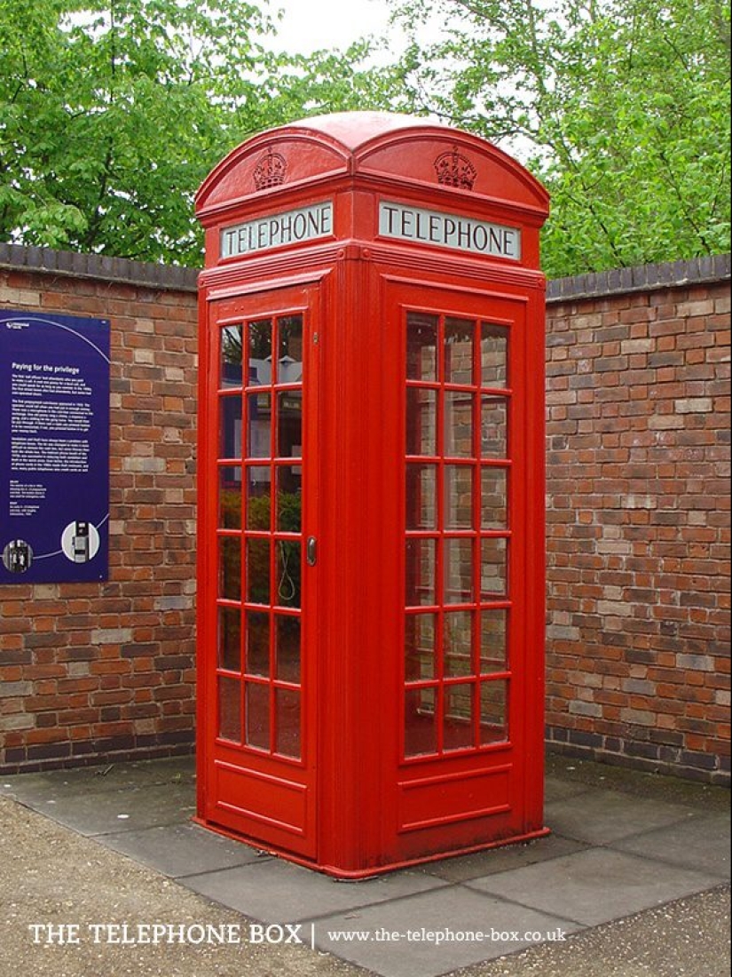 Intimate conversation: the famous red telephone box copied from the tombstones