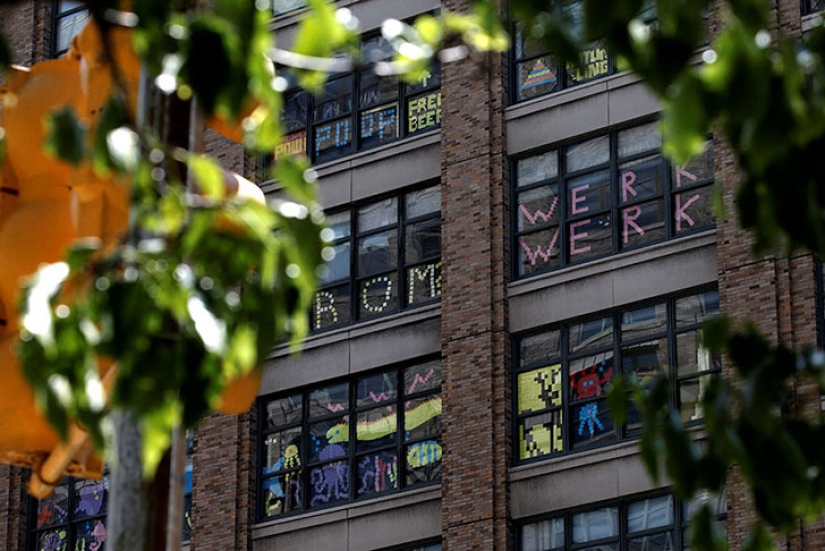 It means war! How the battle of stickers was going on between two office buildings