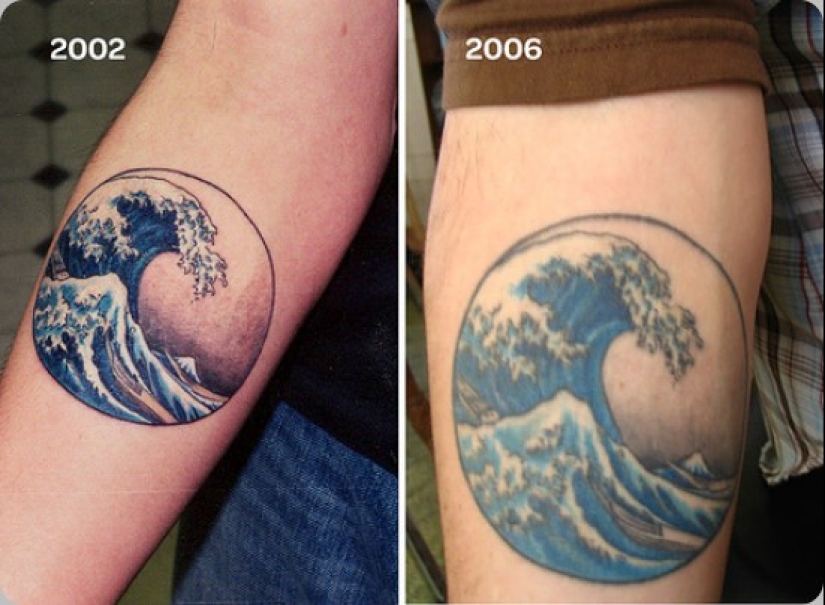 It was-it became: how tattoos age