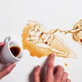 Italian artist Giulia Bernardelli turned spilled coffee into art