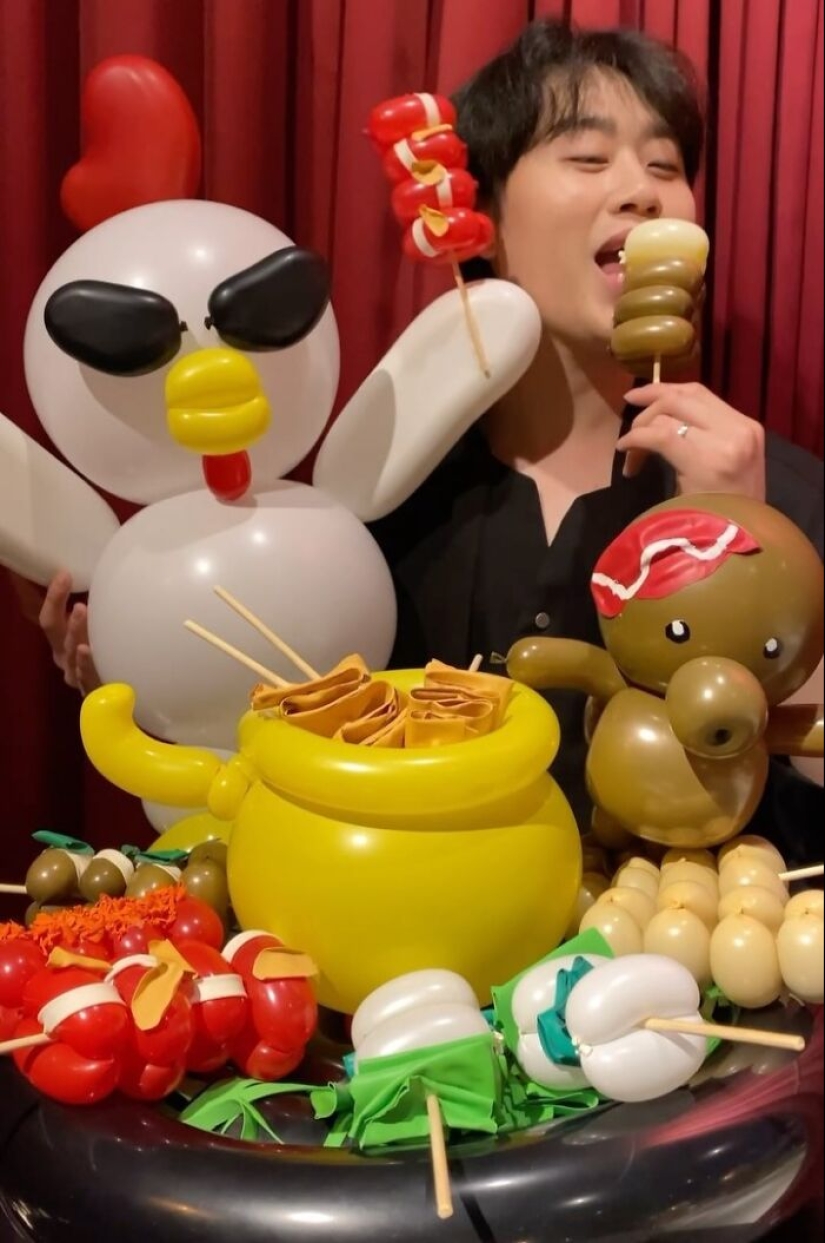 Jiwon Lee transforma el arte con globos con sus deliciosas creaciones culinarias