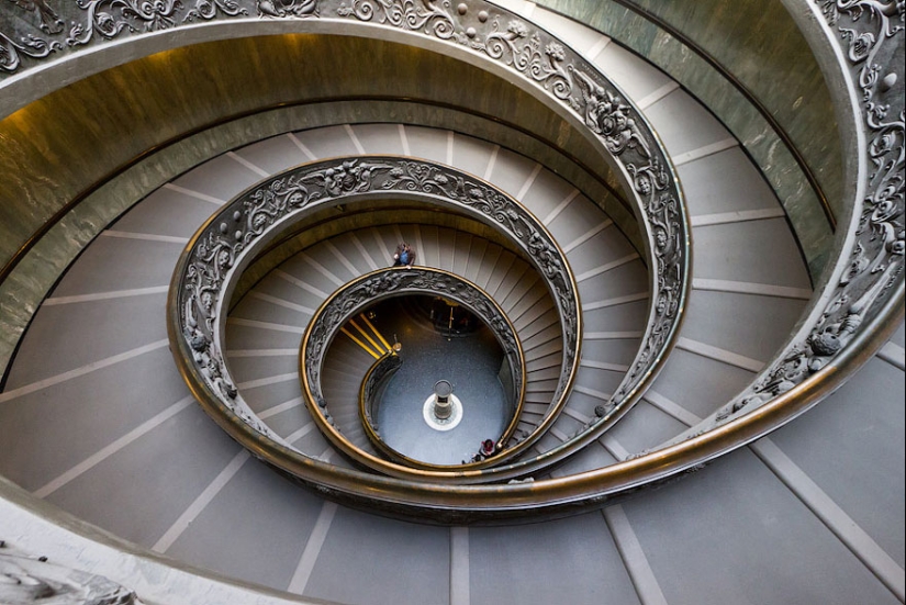 Kaleidoscope of spiral stairs