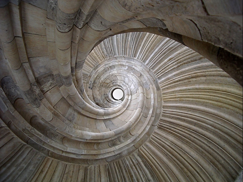 Kaleidoscope of spiral stairs