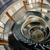 Kaleidoscope of spiral stairs