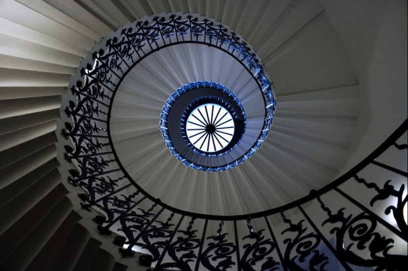 Kaleidoscope of spiral stairs