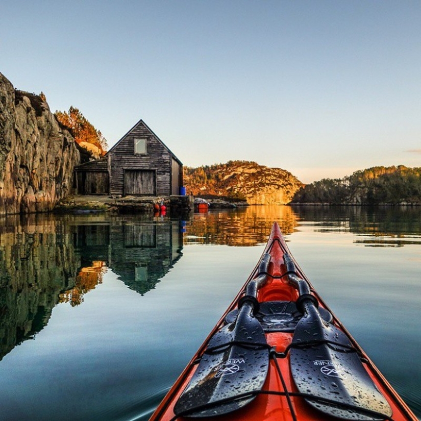 Kayaker takes stunning photos of Norwegian fjords