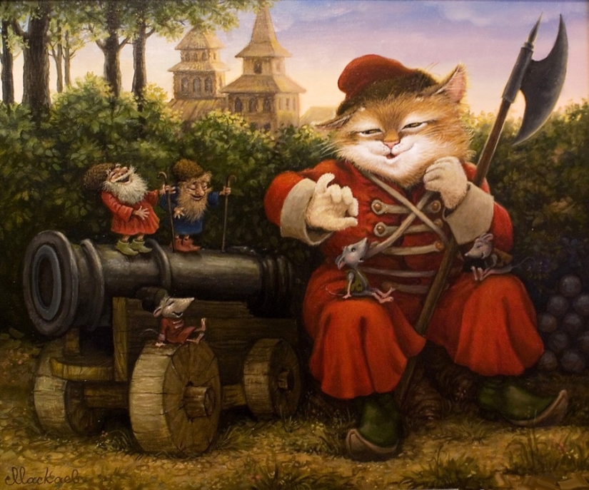 Kind cat tales by the artist Alexander Maskaev