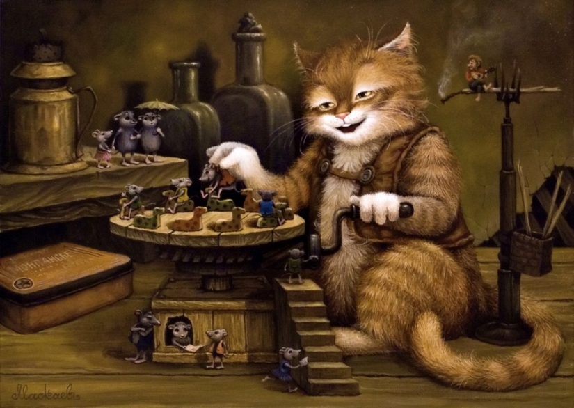 Kind cat tales by the artist Alexander Maskaev