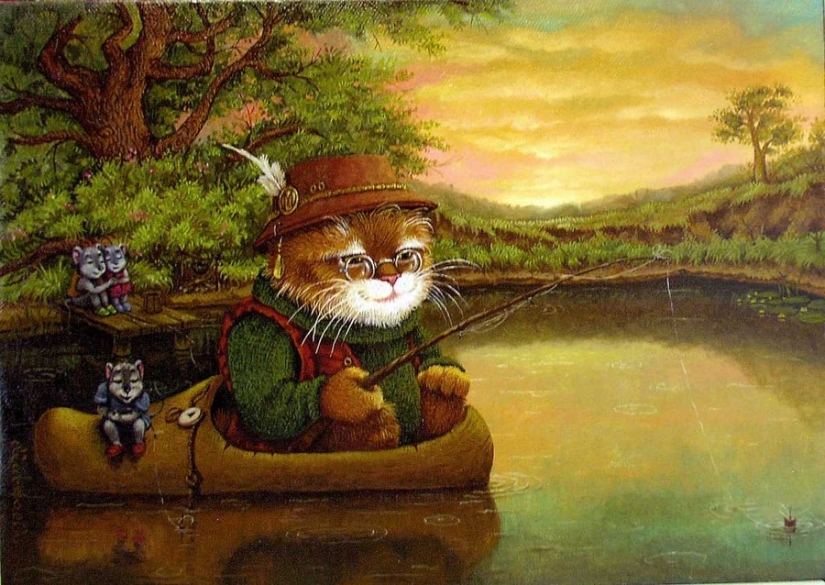 Kind cat tales by the artist Alexander Maskaev