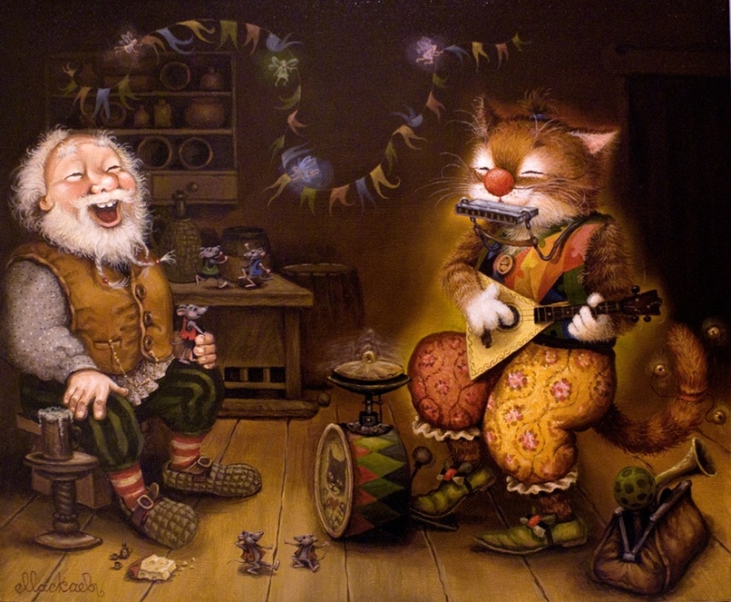 Kind cat tales by the artist Alexander Maskaev