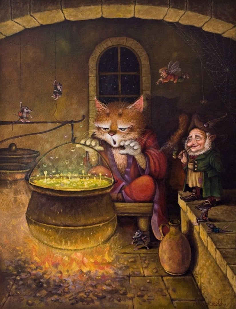 Kind cat tales by the artist Alexander Maskaev