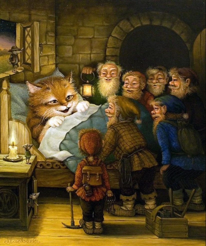 Kind cat tales by the artist Alexander Maskaev