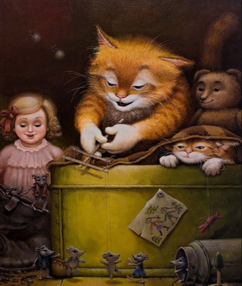 Kind cat tales by the artist Alexander Maskaev