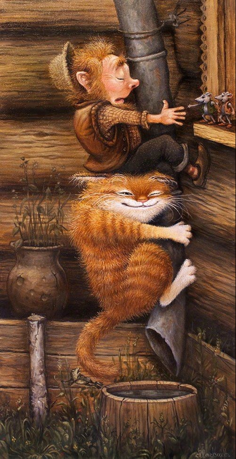 Kind cat tales by the artist Alexander Maskaev