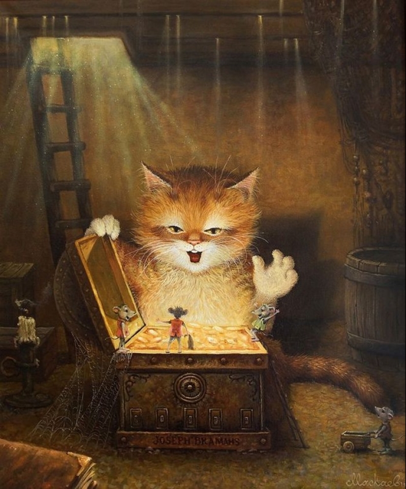 Kind cat tales by the artist Alexander Maskaev