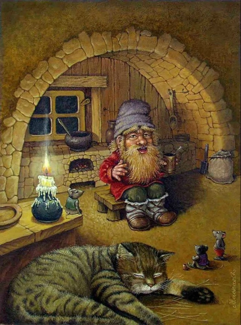 Kind cat tales by the artist Alexander Maskaev