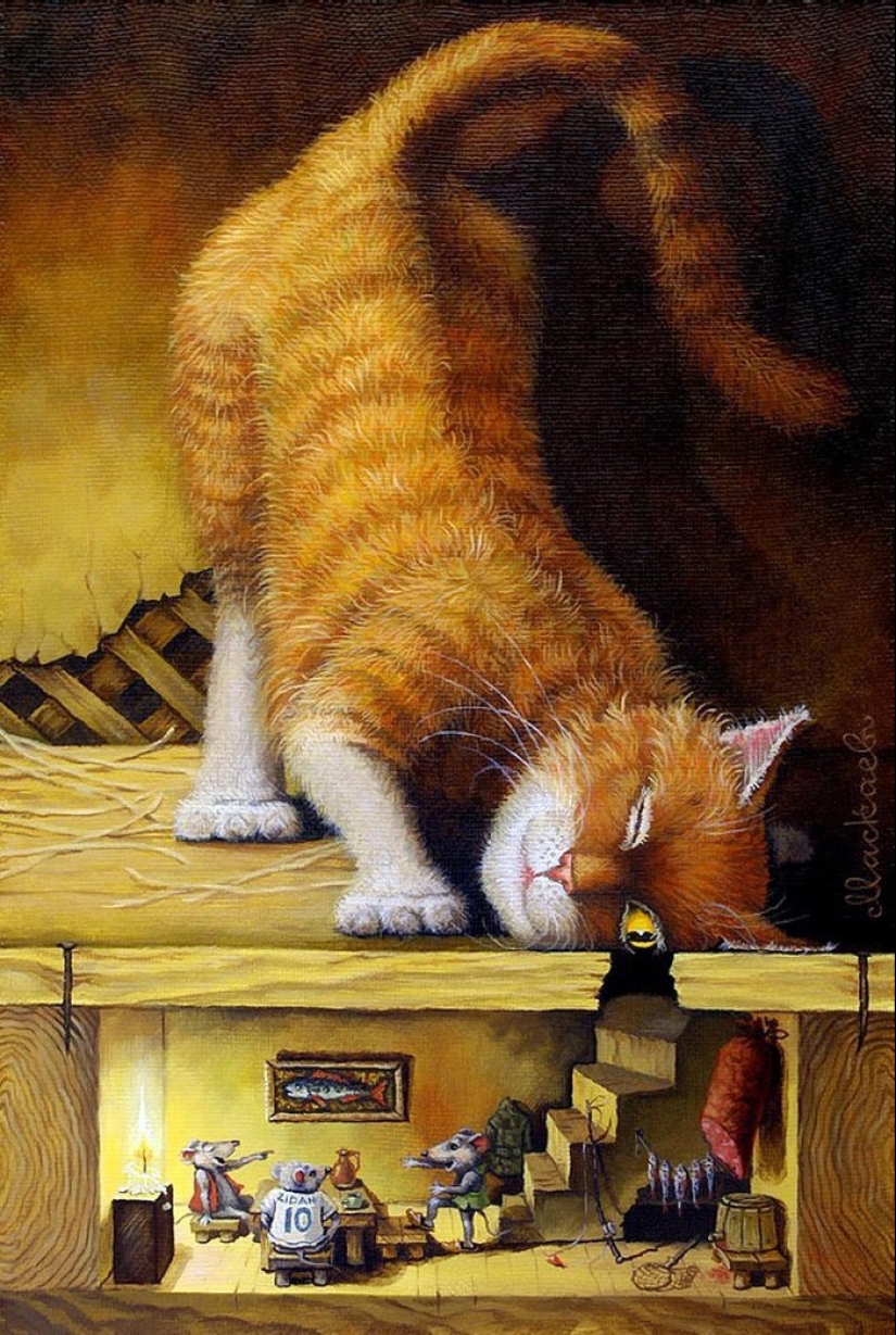 Kind cat tales by the artist Alexander Maskaev