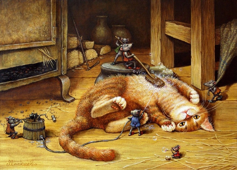 Kind cat tales by the artist Alexander Maskaev