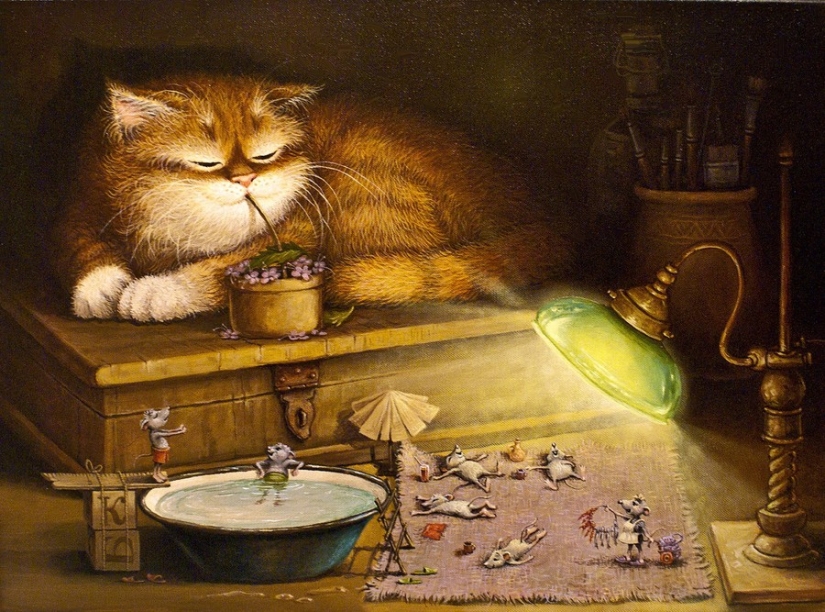 Kind cat tales by the artist Alexander Maskaev