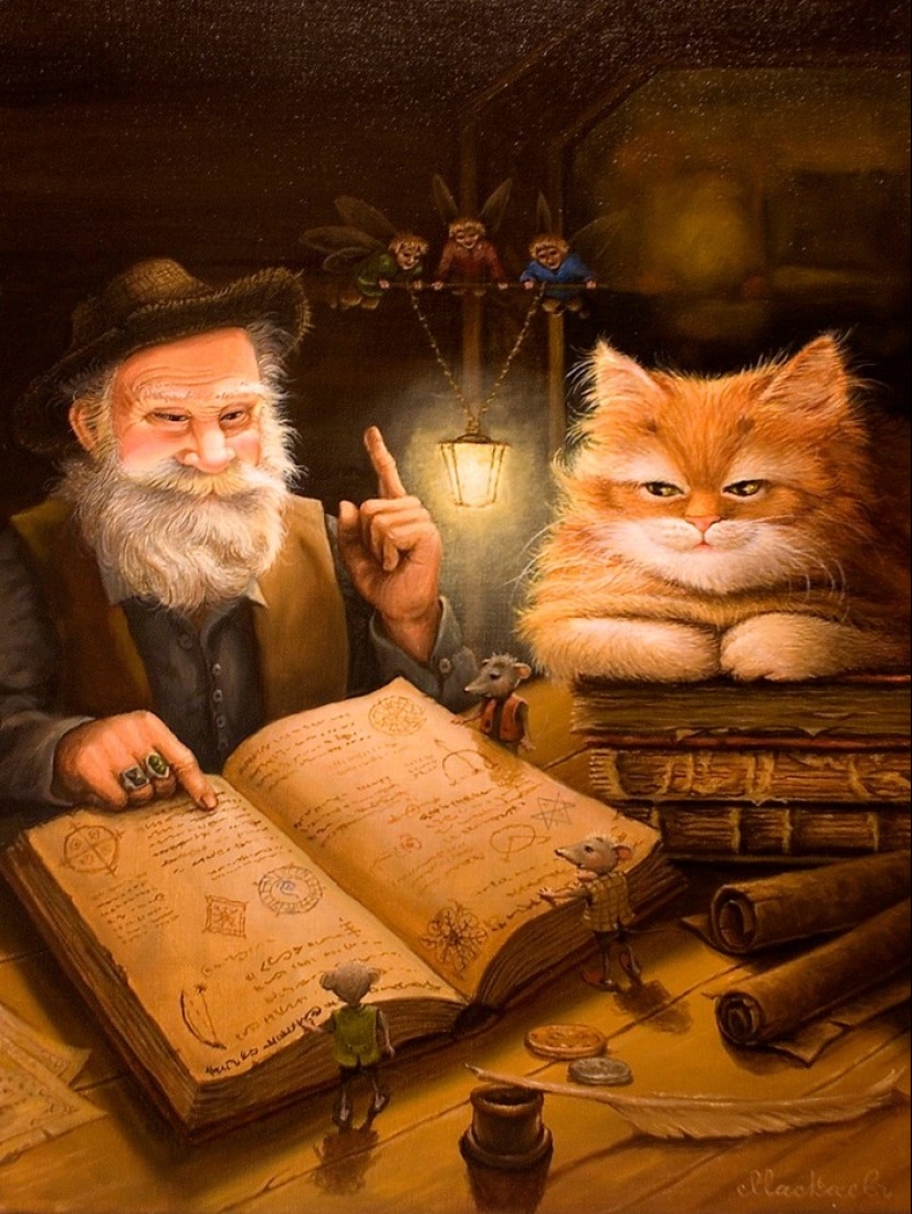 Kind cat tales by the artist Alexander Maskaev