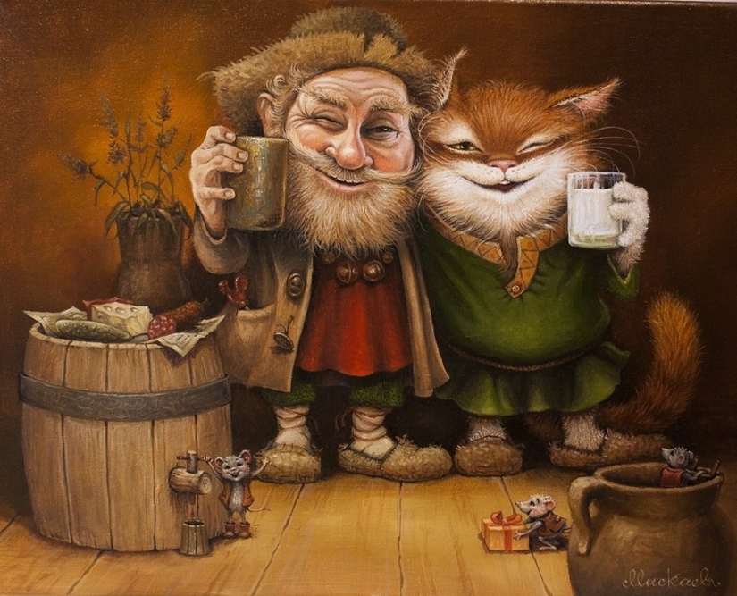 Kind cat tales by the artist Alexander Maskaev