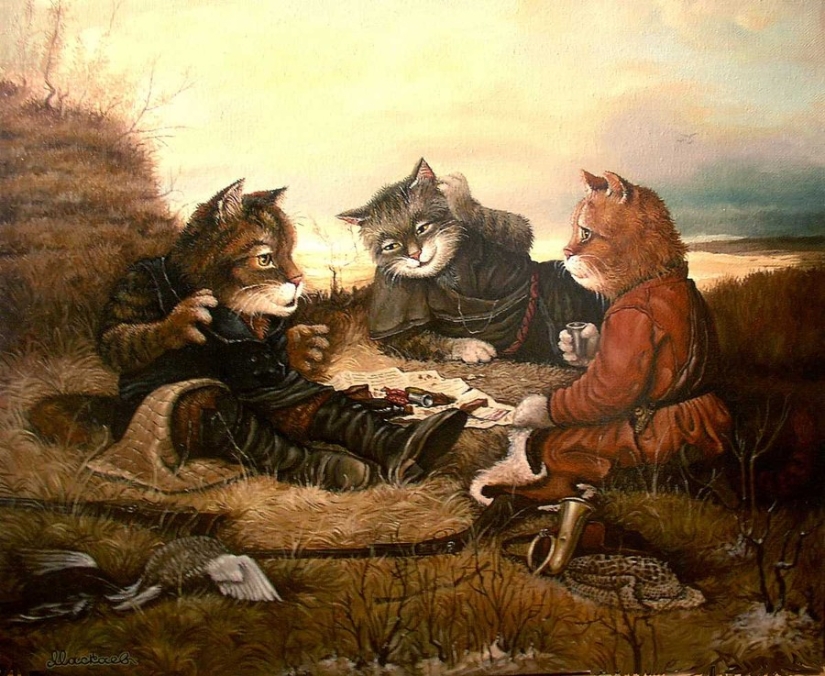 Kind cat tales by the artist Alexander Maskaev