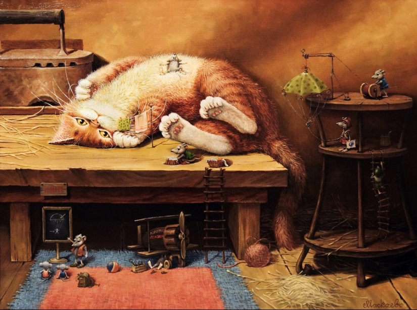 Kind cat tales by the artist Alexander Maskaev