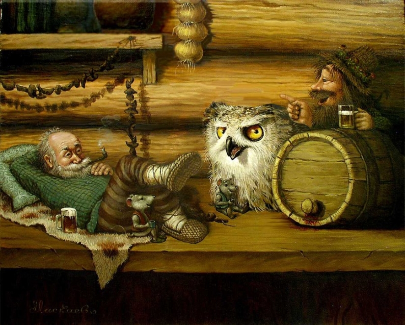 Kind cat tales by the artist Alexander Maskaev