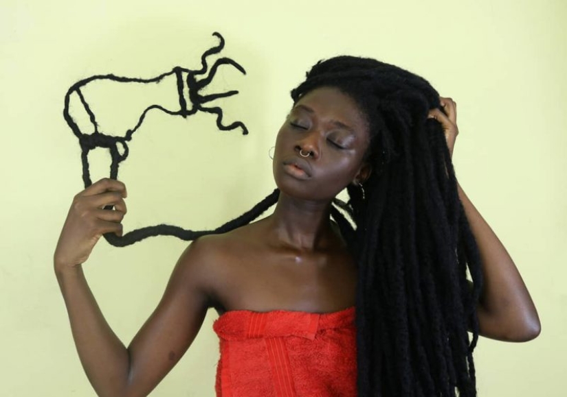 Kosa-Krasa: África artista crea increíbles esculturas de mi propio cabello