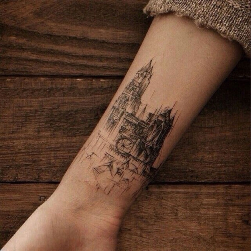 La ciudad sobre la suela: increíbles tatuajes arquitectónicos