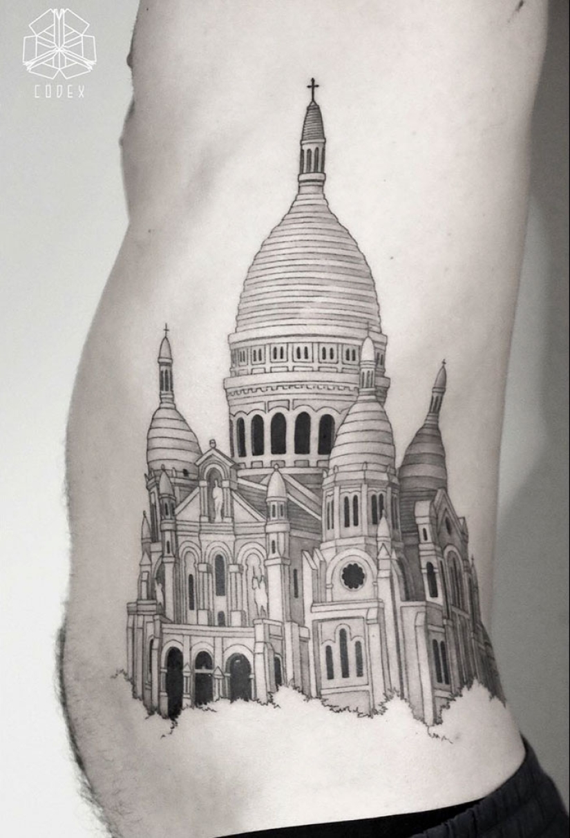 La ciudad sobre la suela: increíbles tatuajes arquitectónicos