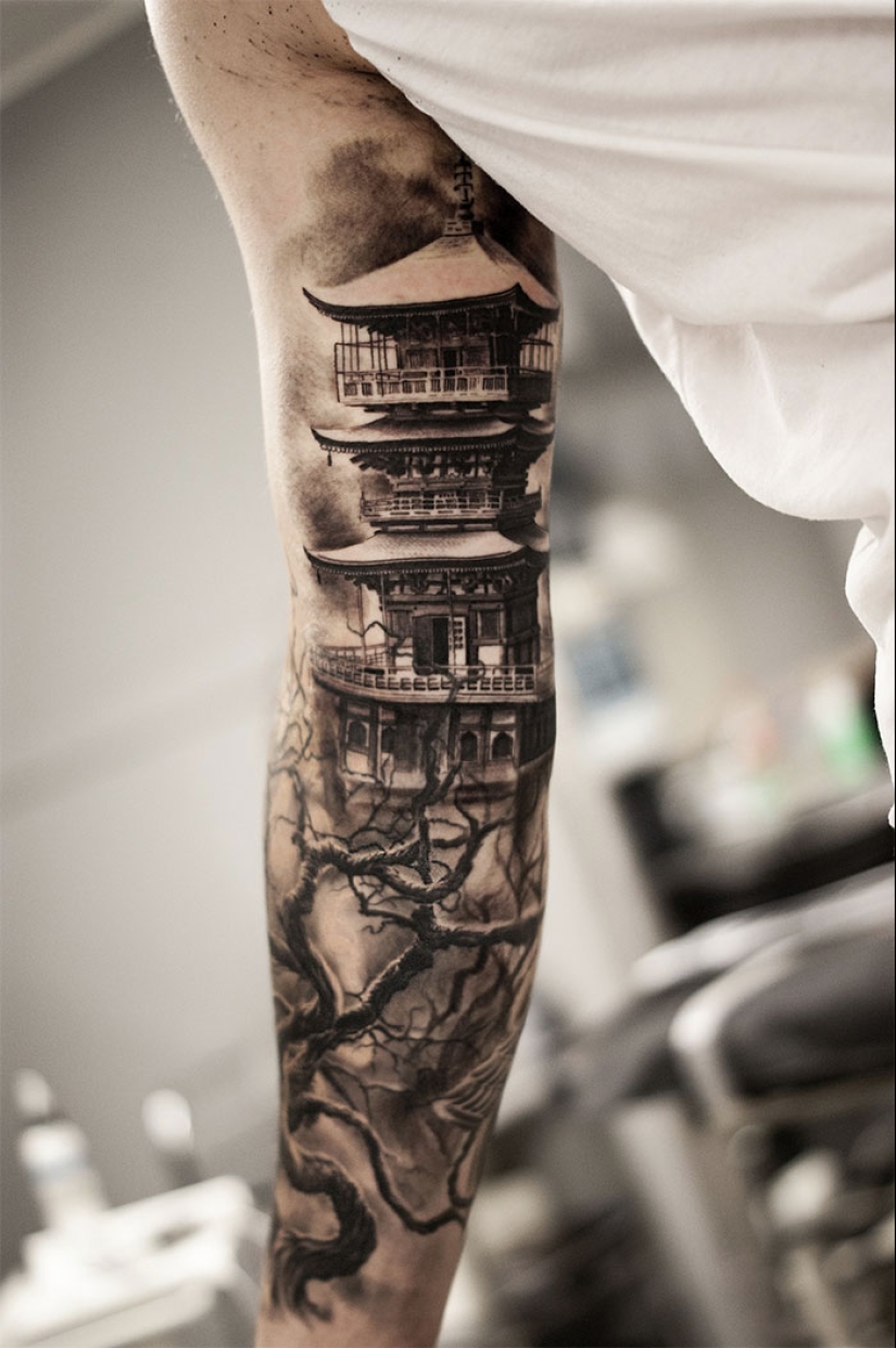 La ciudad sobre la suela: increíbles tatuajes arquitectónicos