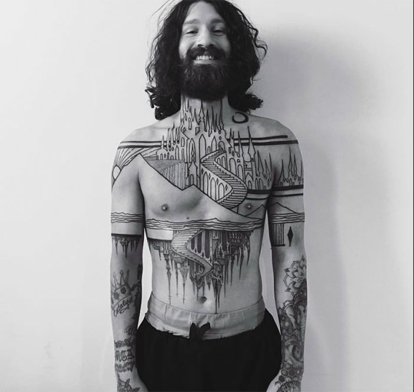 La ciudad sobre la suela: increíbles tatuajes arquitectónicos