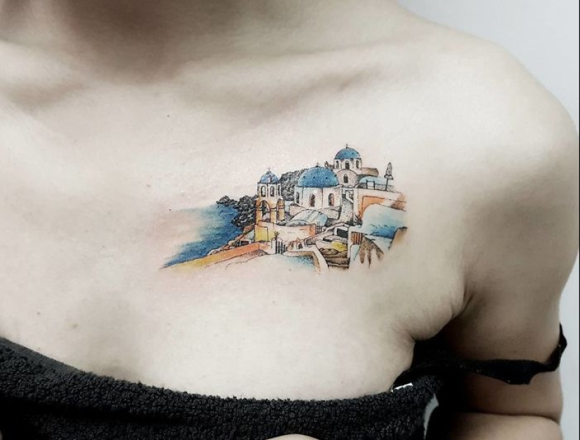 La ciudad sobre la suela: increíbles tatuajes arquitectónicos