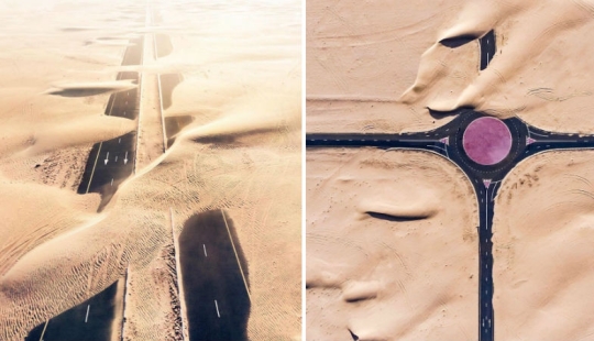 La naturaleza frente a la gente: el fotógrafo filmado desde el avión no tripulado, como el desierto devora a Dubai y Abu Dhabi