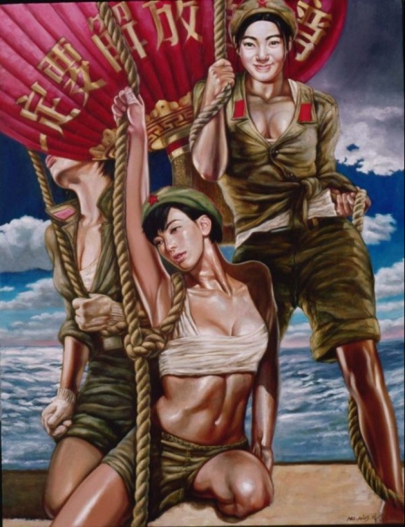 Las niñas en el ejército: la pintura de Hu Ming