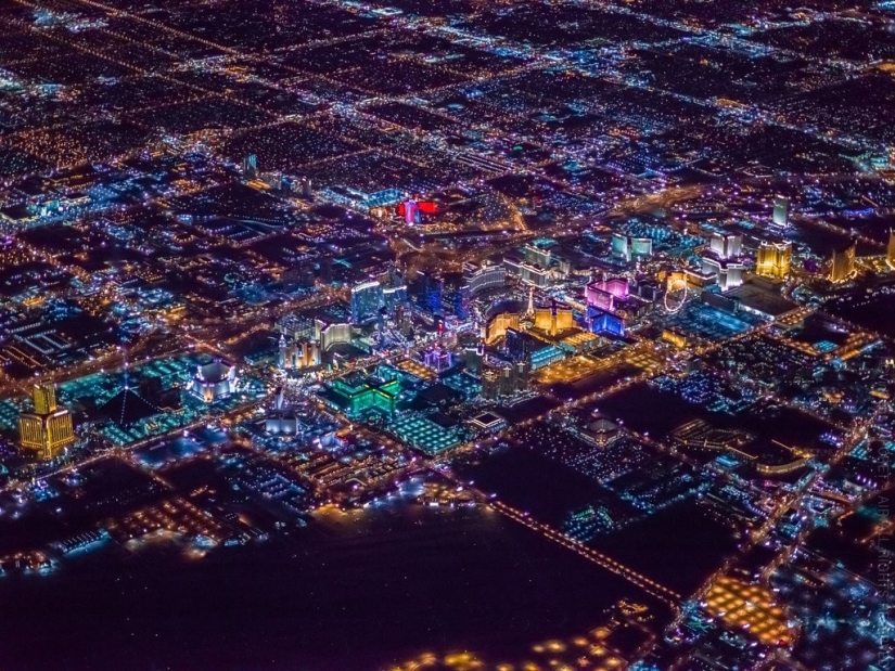 Las Vegas night from a height