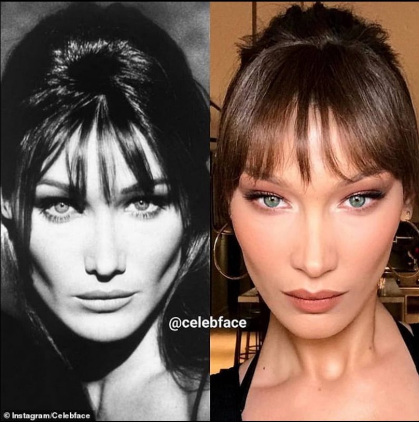 Like two drops of water: Bella Hadid and Carla Bruni are similar to each other like twins