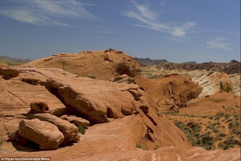 Look for a woman: nude models blend in with the landscape