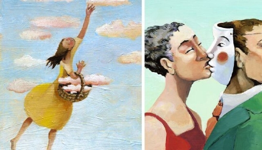 Los defectos y problemas de la sociedad en un surrealista ilustraciones por Christina Bernazzani