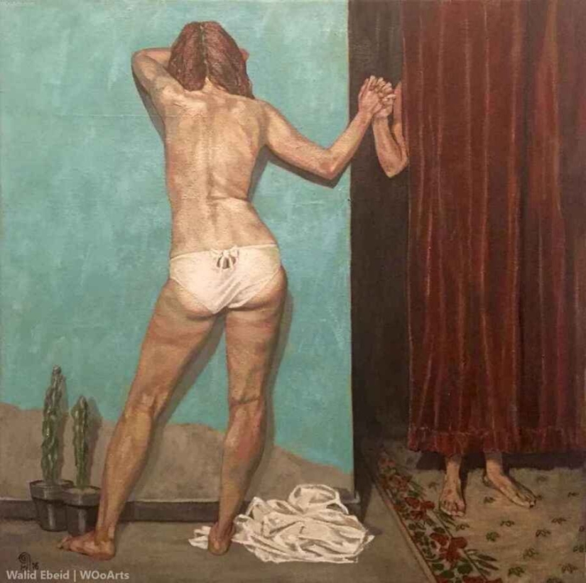 Los destinos de las mujeres en las pinturas del artista egipcio Walid Ebeid