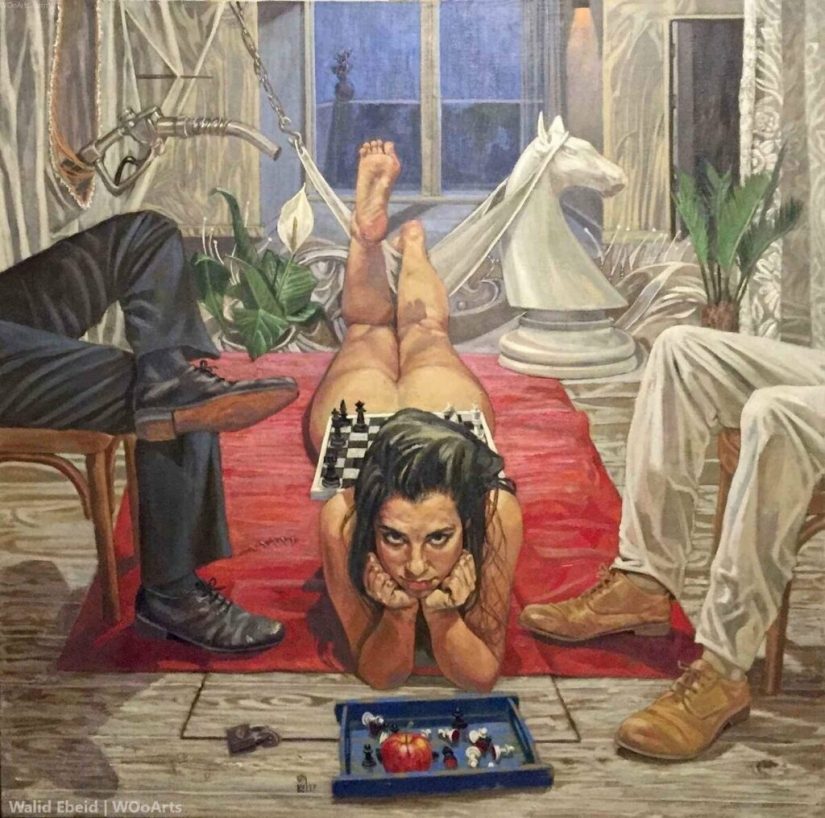 Los destinos de las mujeres en las pinturas del artista egipcio Walid Ebeid