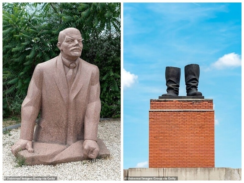 Los monumentos de la era socialista desde el Parque-Museo "memento" en Hungría