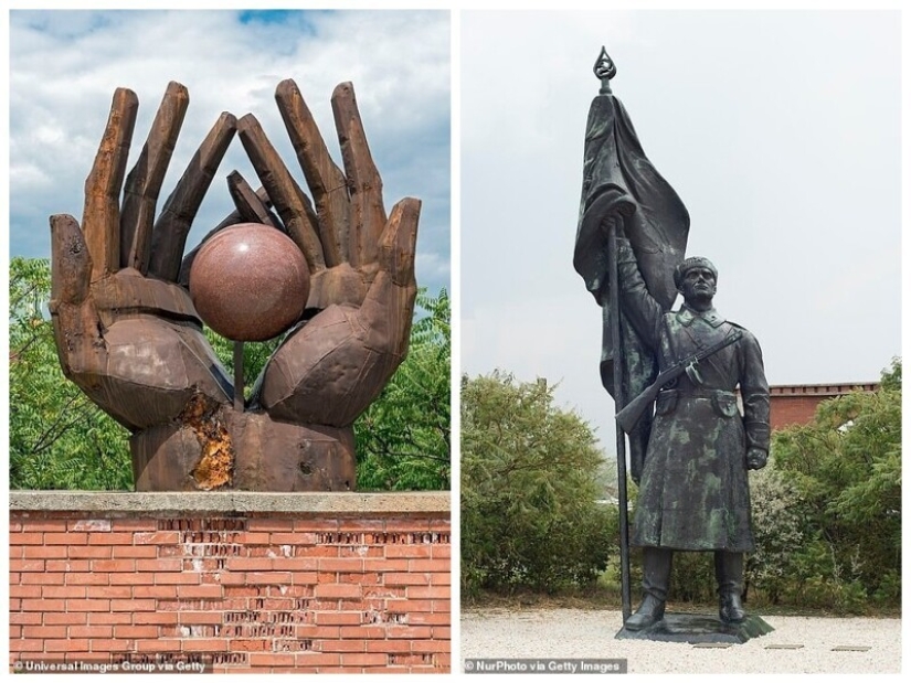 Los monumentos de la era socialista desde el Parque-Museo "memento" en Hungría