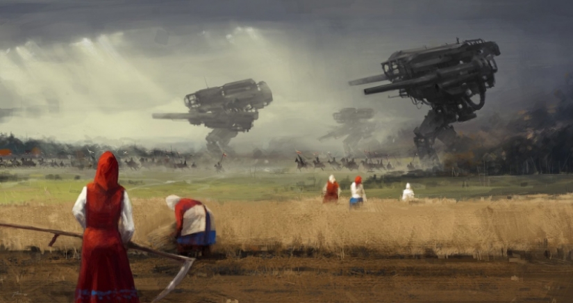 Los Robots, los caballeros y los monstruos: el místico mundo de Jakub Rozalski