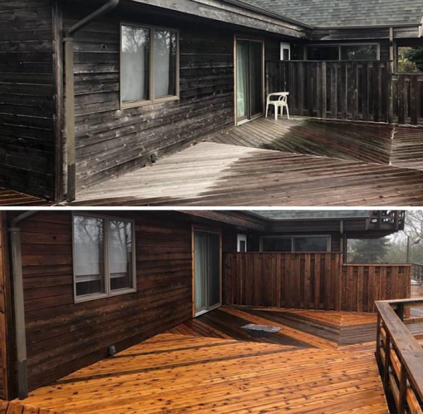 Magic of purity: 30 things before and after the pressure washer