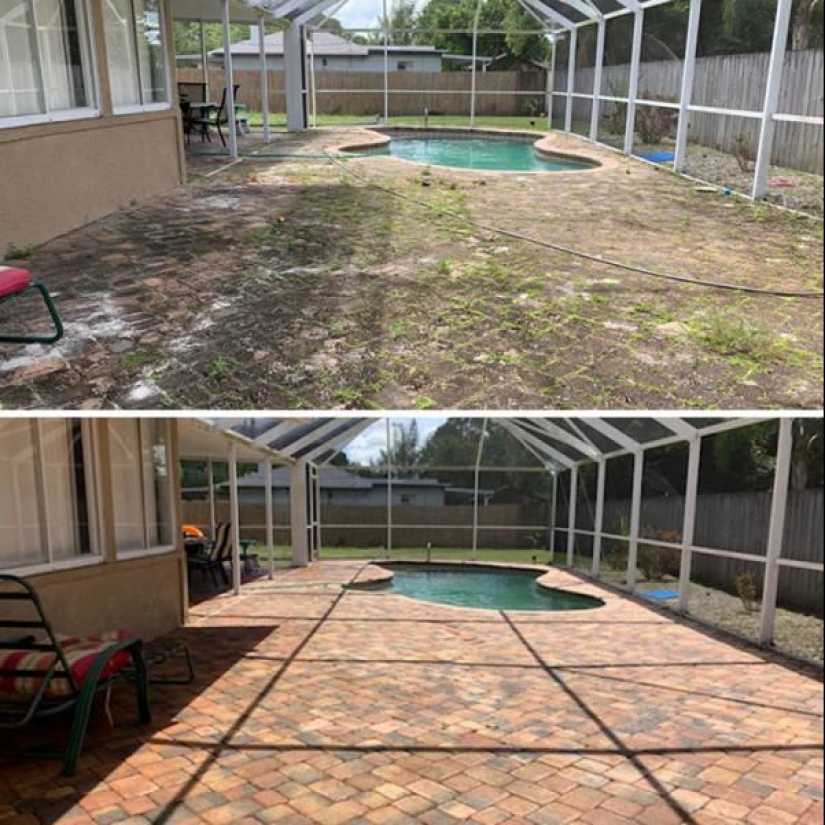 Magic of purity: 30 things before and after the pressure washer